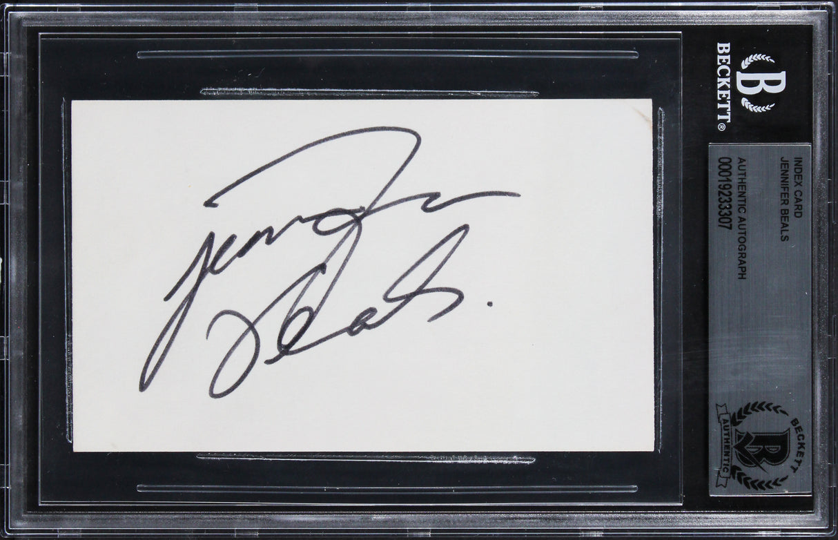 Jennifer Beals Flashdance Authentic Signed 3x5 Index Card BAS Slabbed 2
