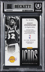 Lakers Magic Johnson Signed 2018 Panini Noir #1 49/49 Card Auto 10! BAS Slabbed