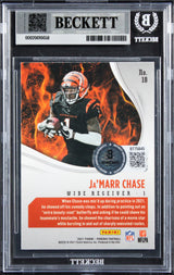 Bengals Ja'Marr Chase Signed 2021 Panini Phoenix #18 RC Card Auto 10! BAS Slab
