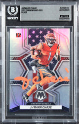 Bengals Ja'Marr Chase Signed 2022 Panini Mosaic #263 Card Auto 10! BAS Slabbed