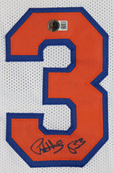 Patrick Ewing Authentic Signed White Pro Style Framed Jersey Autographed BAS