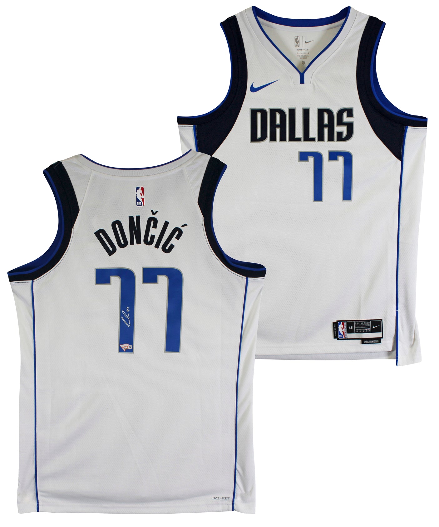 Mavericks Luka Doncic Signed White Nike Assoc. Edition Jersey Fanatics #A473486