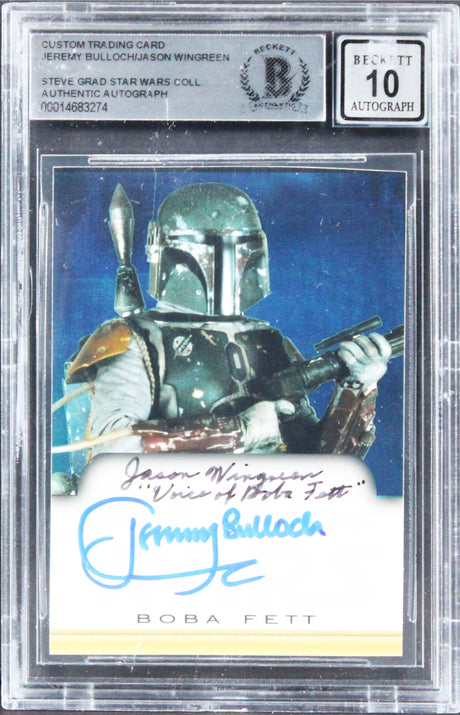 Star Wars (2) Bulloch & Wingreen W/ Insc Signed Custom Trading Card BAS Slabbed