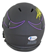 Vikings Adrian Peterson Signed Eclipse Speed Mini Helmet W/ Case BAS Witnessed