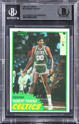 Celtics Robert Parish Authentic 1981 Topps #6 Card Autographed BAS Slabbed 2