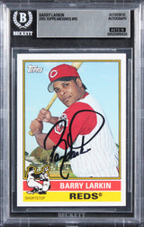 Reds Barry Larkin Signed 2015 Topps Archives #115 Card Auto GM 10! BAS Slabbed