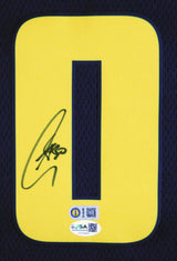 Warriors Stephen Curry Signed Navy Nike 2024 City Swingman Framed Jersey JSA