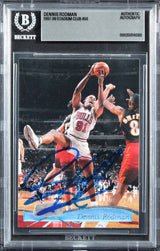 Bulls Dennis Rodman Authentic Signed 1997 Stadium Club #56 Card BAS Slabbed