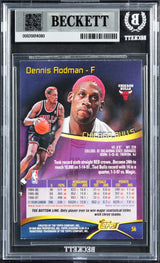 Bulls Dennis Rodman Authentic Signed 1997 Stadium Club #56 Card BAS Slabbed