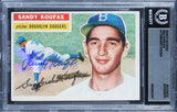 Dodgers Sandy Koufax Authentic 1956 Topps #79 Card Autographed BAS Slabbed