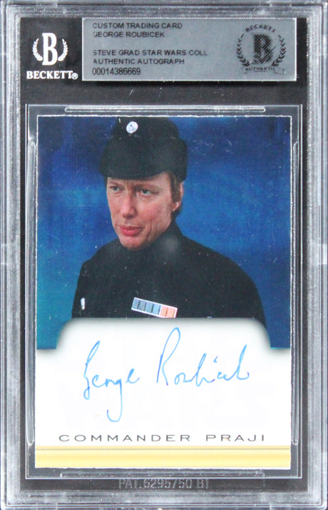 George Roubicek Star Wars Authentic Signed Custom Trading Card BAS Slabbed