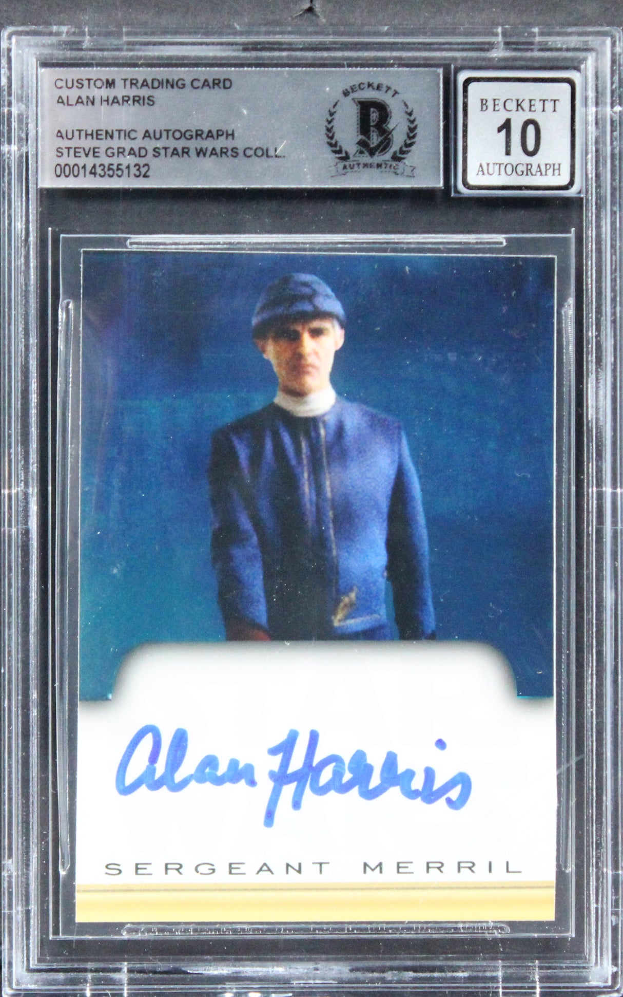 Alan Harris Star Wars Signed Custom Trading Card Auto Graded 10! BAS Slabbed
