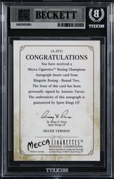 Antonio Tarver Signed 2011 Ringside Boxing Round Two Autos #AAT1 Card BAS Slab