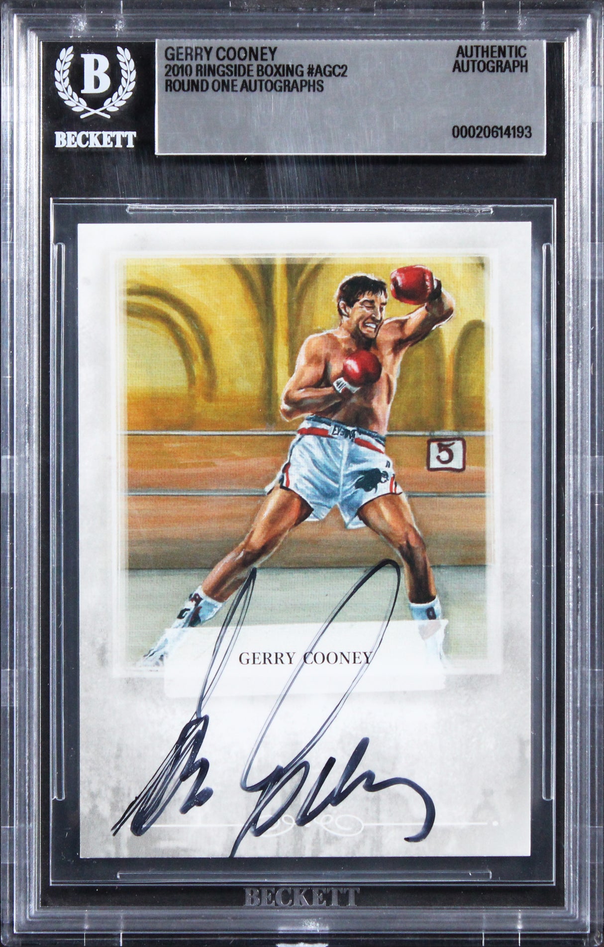 Gerry Cooney Signed 2010 Ringside Boxing Round One Autos #AGC2 Card BAS Slabbed