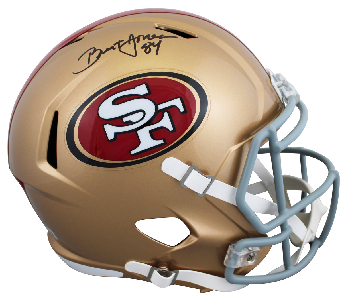 49ers Brent Jones Signed Full Size Speed Rep Helmet W/ Case BAS Witnessed