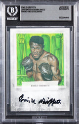 Emile Griffith Signed 2010 Ringside Boxing Round One Auto #AEG2 Card BAS Slabbed