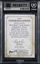 Emile Griffith Signed 2010 Ringside Boxing Round One Auto #AEG2 Card BAS Slabbed