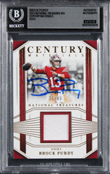 49ers Brock Purdy Signed 2023 National Treasures #13 36/49 Card Auto 10 BAS Slab