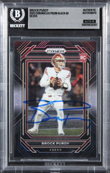49ers Brock Purdy Signed 2022 Chronicles Prizm Black #8 RC Card Auto 10 BAS Slab