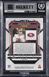 49ers Brock Purdy Signed 2022 Chronicles Prizm Black #8 RC Card Auto 10 BAS Slab