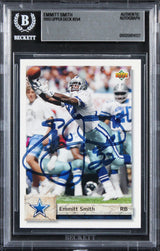 Cowboys Emmitt Smith Authentic Signed 1992 Upper Deck #254 Card BAS Slabbed