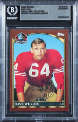 49ers Dave Wilcox Signed 2000 Topps Hall Of Fame Class Of 2000 Card BAS Slab 2