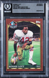 49ers Ronnie Lott Signed 2000 Topps Hall Of Fame Class Of 2000 Card BAS Slabbed