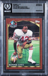 49ers Ronnie Lott Signed 2000 Topps Hall Of Fame Class Of 2000 Card BAS Slab 3