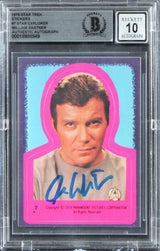 William Shatner Signed 1979 Star Trek Stickers #7 Card Auto Mint 10! BAS Slabbed