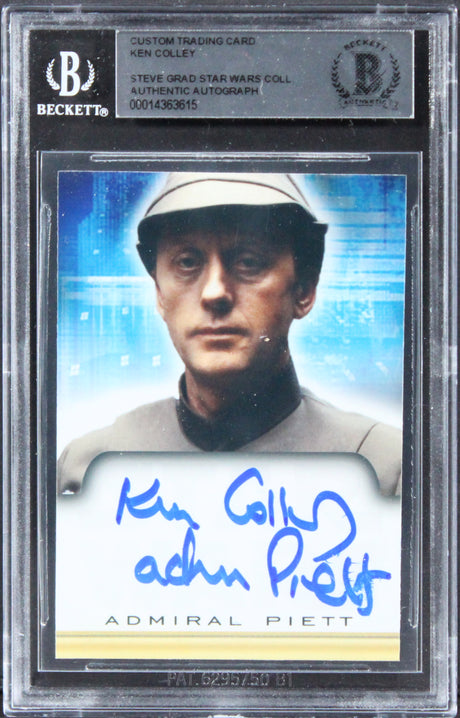Ken Colley Star Wars "Adm Piett" Signed Custom Trading Card BAS Slabbed