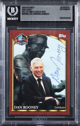 Steelers Dan Rooney Signed 2000 Topps Hall Of Fame Class Of 2000 Card BAS Slab 3