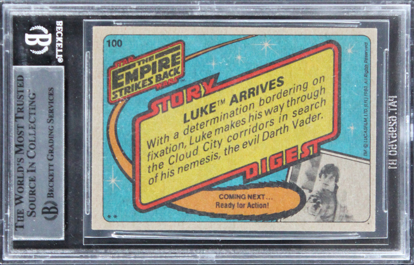 Peter Robinson Star Wars Signed 1980 SW Empire Strikes Back #100 Card BAS Slab