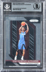 Clippers Shai Gilgeous-Alexander Signed 2018 Panini Prizm #184 RC Card BAS Slab