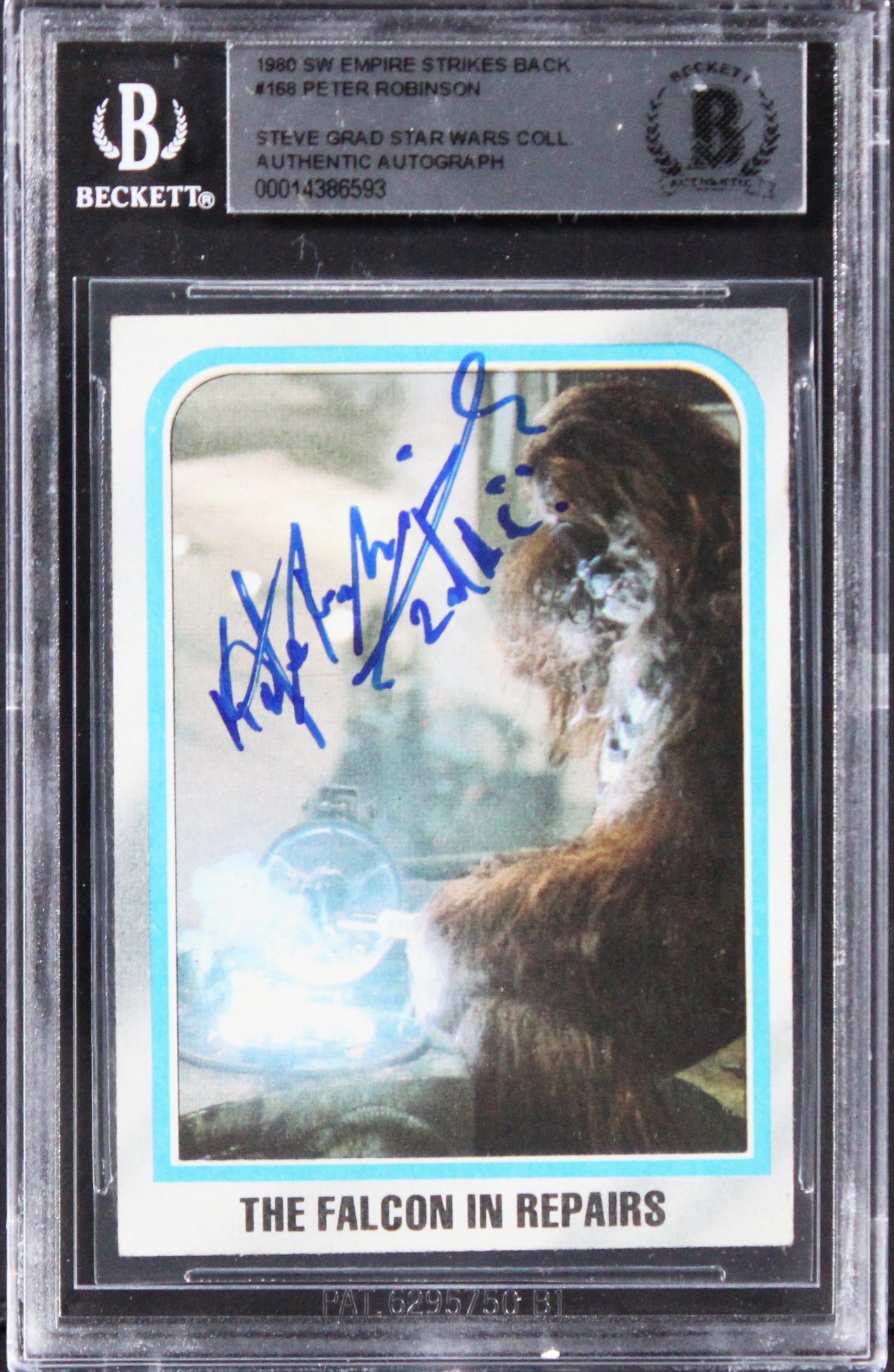 Peter Robinson Star Wars Signed 1980 SW Empire Strikes Back #168 Card BAS Slab