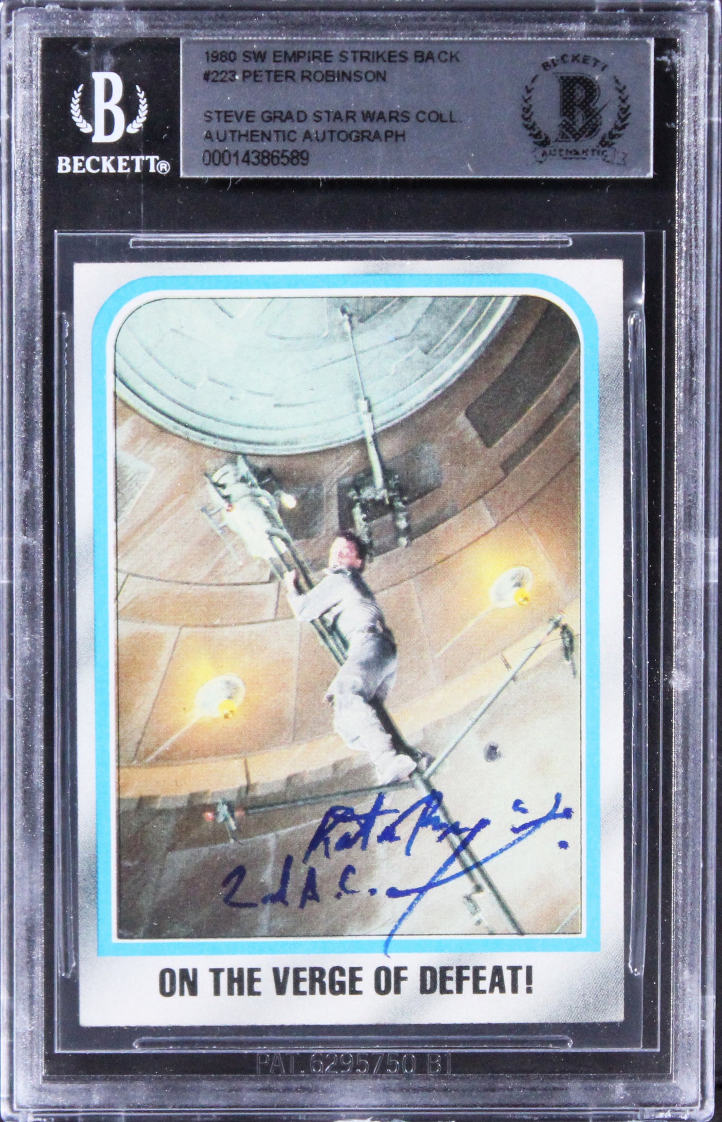 Peter Robinson Star Wars Signed 1980 SW Empire Strikes Back #223 Card BAS Slab