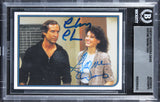 Chevy Chase & Geena Davis Fletch Authentic Signed Custom Trading Card BAS Slab
