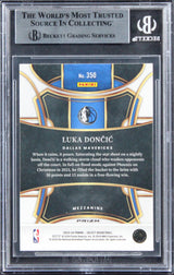Mavericks Luka Doncic Signed 2023 Select Red Cracked Ice #350 Card BAS Slabbed
