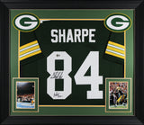 Sterling Sharpe "HOF 25" Signed Green Pro Style Framed Jersey BAS Witnessed