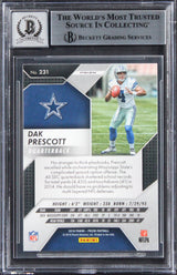 Cowboys Dak Prescott Signed 2016 Panini Prizm F #231 RC Card Auto 10! BAS Slab