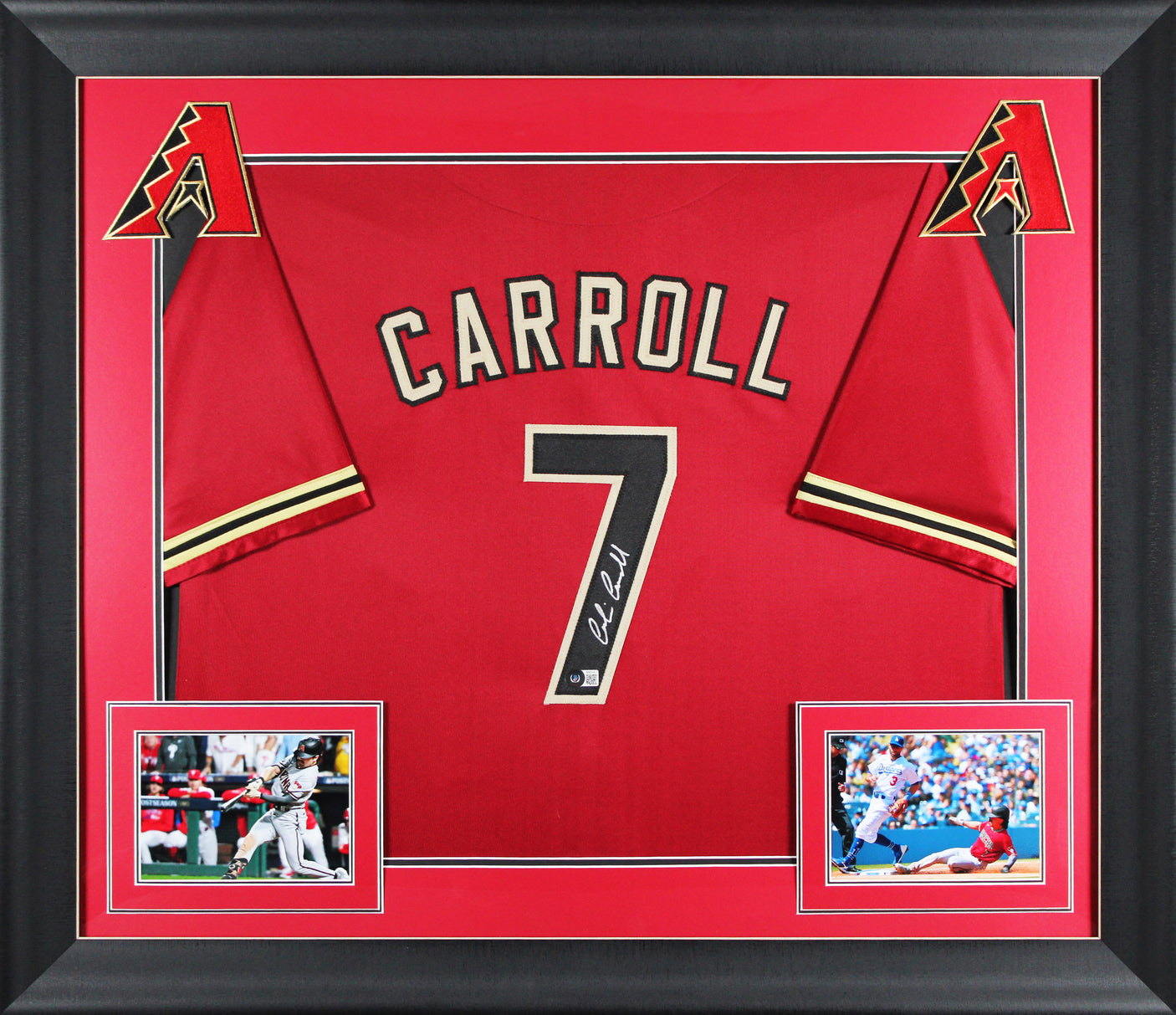 D-Backs Corbin Carroll Authentic Signed Red Pro Style Framed Jersey BAS #R80160