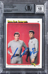 William Shatner Signed 1979 Star Trek #82 Duo For Danger Card Auto 10! BAS Slab