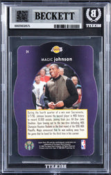 Lakers Magic Johnson Signed 1996 SPX #24 Card Auto Grade Gem Mint 10 BAS Slabbed
