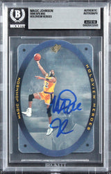 Lakers Magic Johnson Signed 1996 SPX #H5 Card Auto Grade Gem Mint 10 BAS Slabbed