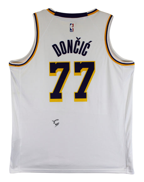 Lakers Luka Doncic Authentic Signed White Nike Swingman Jersey BAS #AE13508