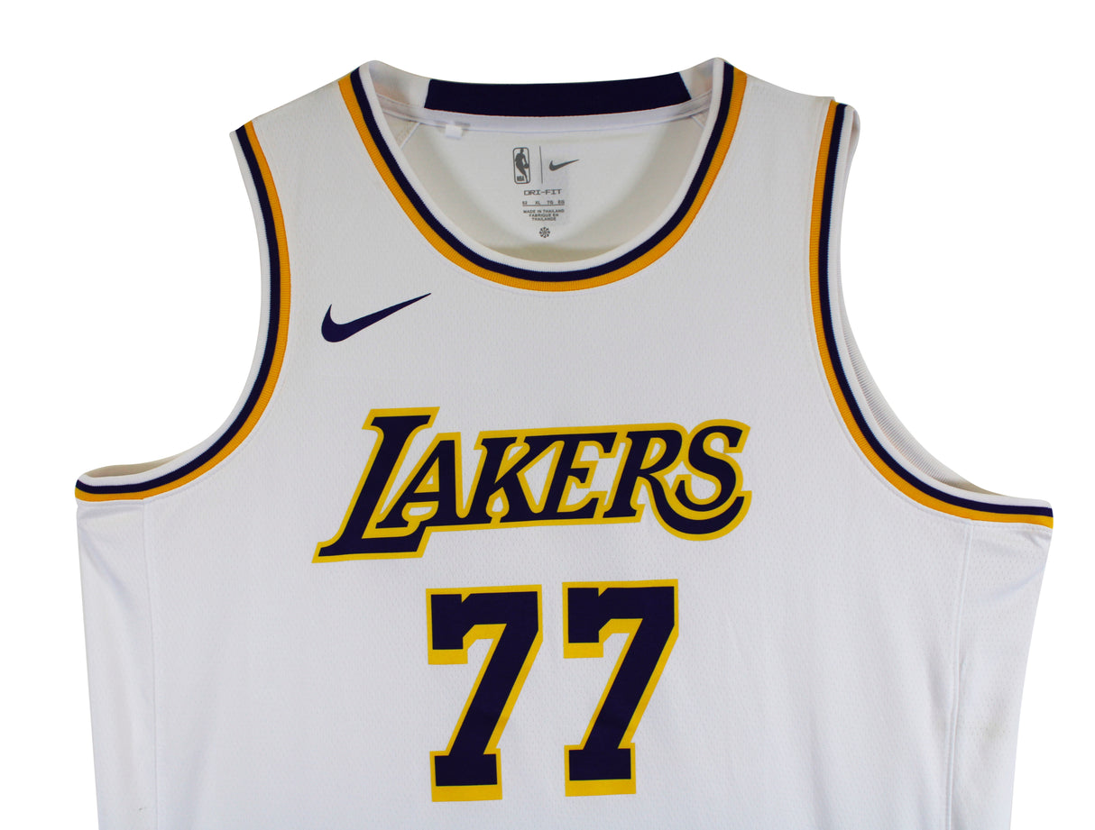 Lakers Luka Doncic Authentic Signed White Nike Swingman Jersey BAS #AE13508
