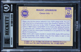Lakers Magic Johnson Signed 1986 Star #6 Card Auto Grade Gem Mint 10 BAS Slabbed