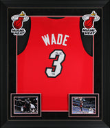 Heat Dwyane Wade Signed 2005-06 Red M&N HWC Swingman Framed Jersey Fanatics