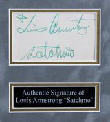 Louis Armstrong "Satchmo" Signed & Framed 3x4.5 Cut Signature BAS #AE13381