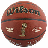 Magic Johnson & Larry Bird Signed Wilson Trophy Series Basketball BAS Witnessed