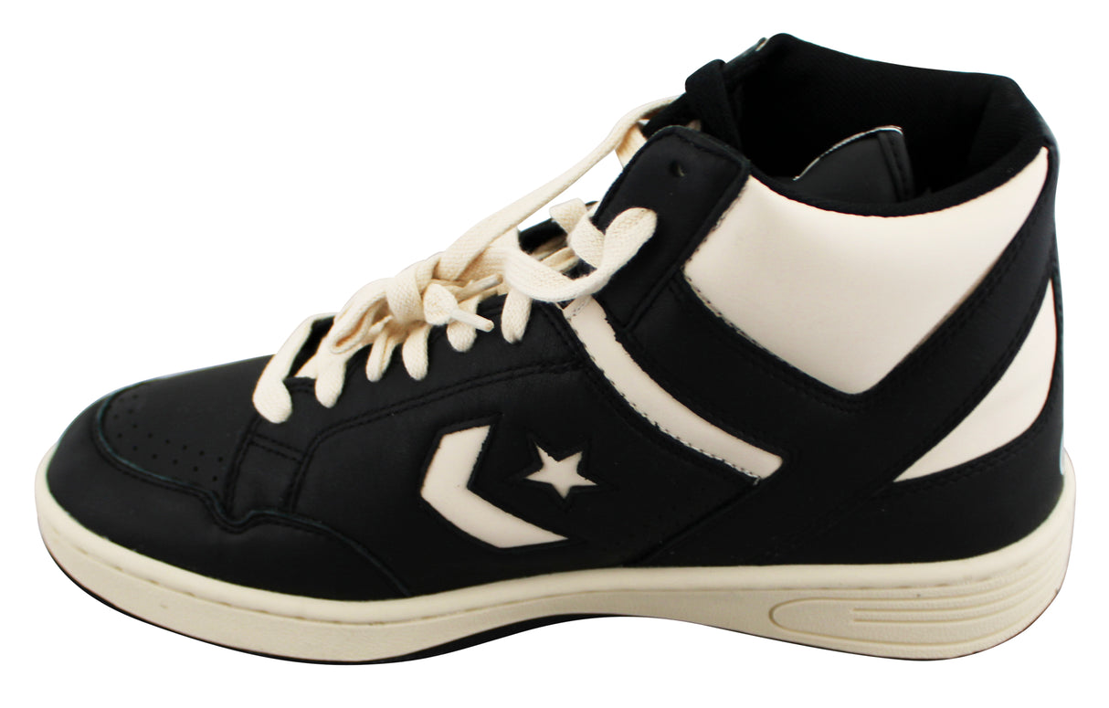 Celtics Larry Bird Signed Right Black & White Converse Weapon Shoe BAS Witnessed